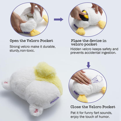 Fuzzwoof Duck Butt Funny Puppy Dog Toys, Hilarious Duck-Posterior Plush Dog Toy Emit Humorous Puff Sounds, Cute Stuffed Puppy Toys for Small Medium Large Dogs Accompany and Anxtiety Relief