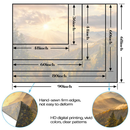kampdream Landscape Tapestry, Scenery Art Wall Tapestries, Nature Wall Decor for Bedroom Living Room Backdrop Warm Sunset Mountain 36×48 inches
