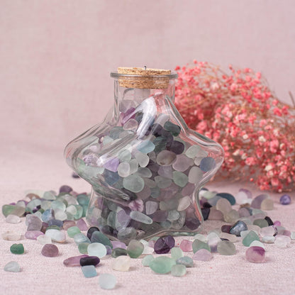 SigMntun Tumbled Fluorite Crystal Stone Set - 72 Pcs, 0.5" 10 oz Handpicked Tumbled Gemstones Rocks, Pebbles for Reiki, Chakra, Healing, Home Decor, 0.5" - Fluorite