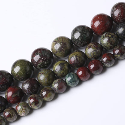 10MM Dragon Blood Stone Round Loose Beads Natural Gem Beads Crystal Energy Stone Beads for Jewelry Making DIY Bracelet Necklace