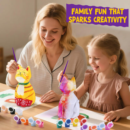 LAOESE Paint Your Own Cat Lamp Kit, Arts and Crafts for Kids Ages 8-12, Art Supplies Painting kit for Kids 6-12, Cat Night Light Toys Girls Boy Birthday Gifts for Kids Ages 3 4 5 6 7 8 9 10 11 12+
