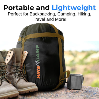 SereneLife Backpacking Sleeping Bag Camping Gear, Mummy Sleeping Bag for Adults/Teens w/Pillow and Bag, Outdoor Lightweight Weather Proof Sleeping Bag for Camping, Hiking Traveling, Camouflage
