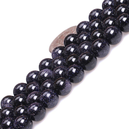 6mm Natural Blue Sandstone Beads Round Gemstone Loose Beads for Jewelry Making (58-62pcs/strand)