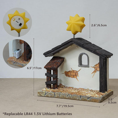 WANCHIY Nativity Set Indoor Christmas Decoration- 13 Pieces Nativity Scene with Manger for Nativity Scene Indoor Use, The Nativity Story Figures- Christian Religious Nativity Sets & Figures (Classic)