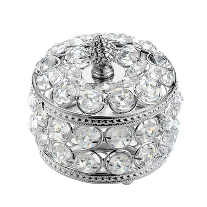Hipiwe Crystal Mirrored Jewelry Box Jewelry Trinket Organizer Box Home Decor Ring Earrings Necklace Storage Holder Keepsake Box