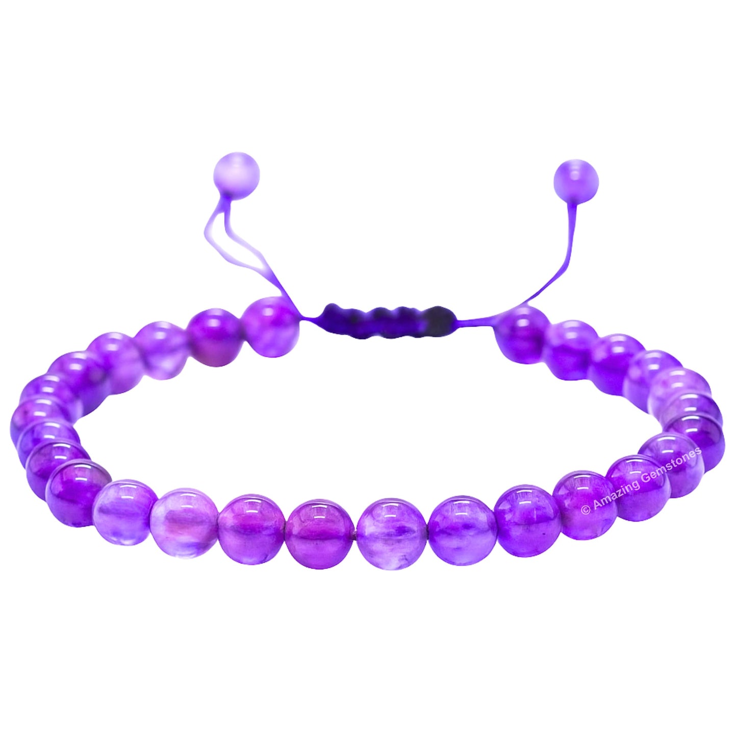 Amazing Gemstone Amethyst Bracelet for Women Men's Gifts - Protection Healing Crystal Bracelet - 6mm Gemstone Beaded Adjustable Bracelet Pulseras Para Hombres Mujer Stocking Stuffers