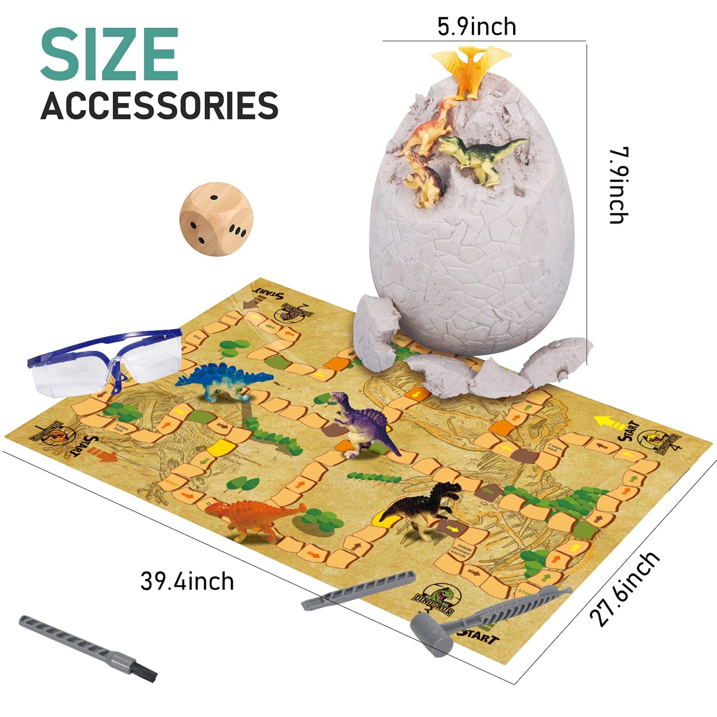 Woumserta Jumbo Dino Egg Dig Kit, Dinosaur Toys for Kids 5-7 8-12 with 12 Dinosaurs, Dinosaur Toys for 5 6 7 8 Year Old Boy Birthday Gift, Dinosaur Eggs Excavation Gifts for 5 6 7 Year Old Boy Girl