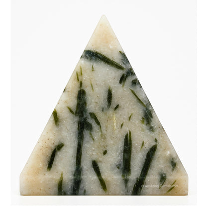Amazing Gemstone Green Tourmaline in Quartz Pyramid Crystal Healing Stones - 1.5" Great Pyramid Figurine of Natural Stone Pyramid for Meditation, Reiki, Chakra Balancing and Crystal Pyramids Grid