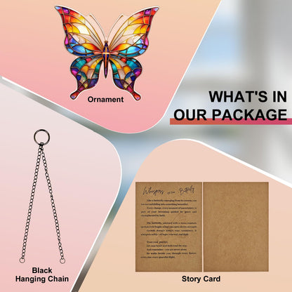 Butterfly Decorations Gifts for Women, Inspirational Acrylic Ornament with Story Card, Rainbow Suncatcher Window Hanging Decor, Meaningful Birthday, Christmas 2025