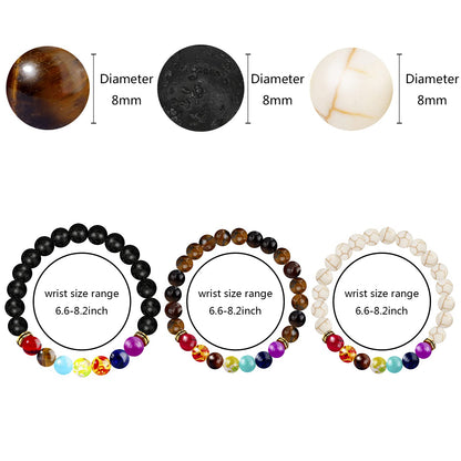 Hazms 18 Pcs Chakra Bracelets for Women Men-Crystal Bracelets Beaded Bracelets Rock 7 Chakra Crystals and Healing Stones Bracelets 8mm Relief Yoga Menditation Beads Bracelets for Womens