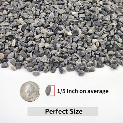 YISZM 2LB Succulent and Cactus Gravel Pebbles, 1/5 Inch Natural Decorative Polished Stones, River Rocks for Plants, Vases, Aquariums, Terrarium and Outdoor Gardening,Grey