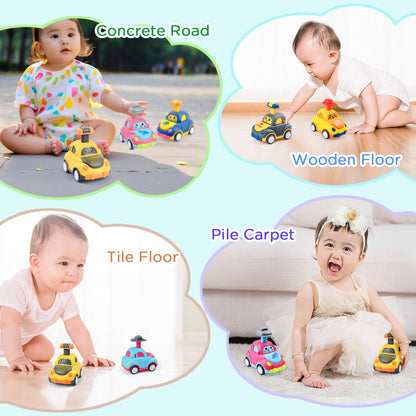 soi-meme 8 Pack Press and Go Car Toys for Toddlers1 2 3 Year Old,Infant Play Vehicle Set Toys for 1-3, Baby Car Toys for 18 Months,First Birthday Gifts for Boys