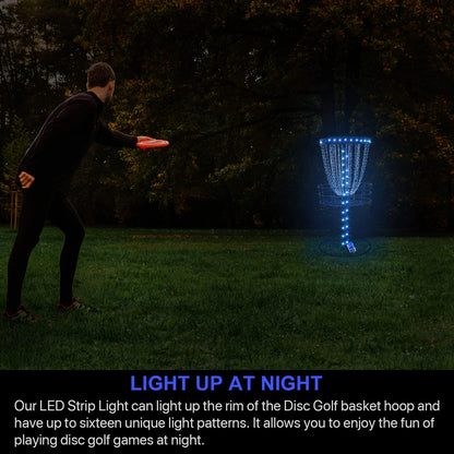 Waybelive LED Disc Golf Lights, Remote Control Disc Golf Rim Light for Disc Golf Basket, C Battery Box, 16 Color Change by Yourself, Waterproof, Super Bright to Play at Night