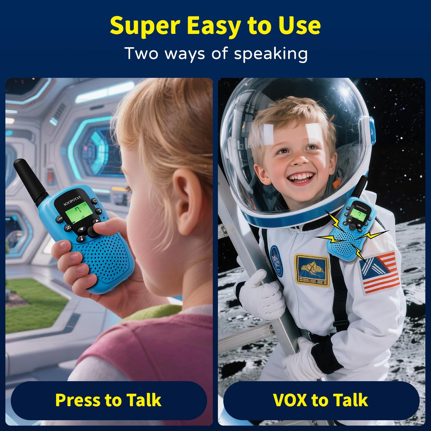 Walkie Talkies for Kids, Walkie Talkie Toys for Girls Boys, Outdoor Toys/Outside Games for Kids Age 4-8-12, Birthday Gifts for 4 5 6 7 8 9 10 Year Old Kids Girl Boys