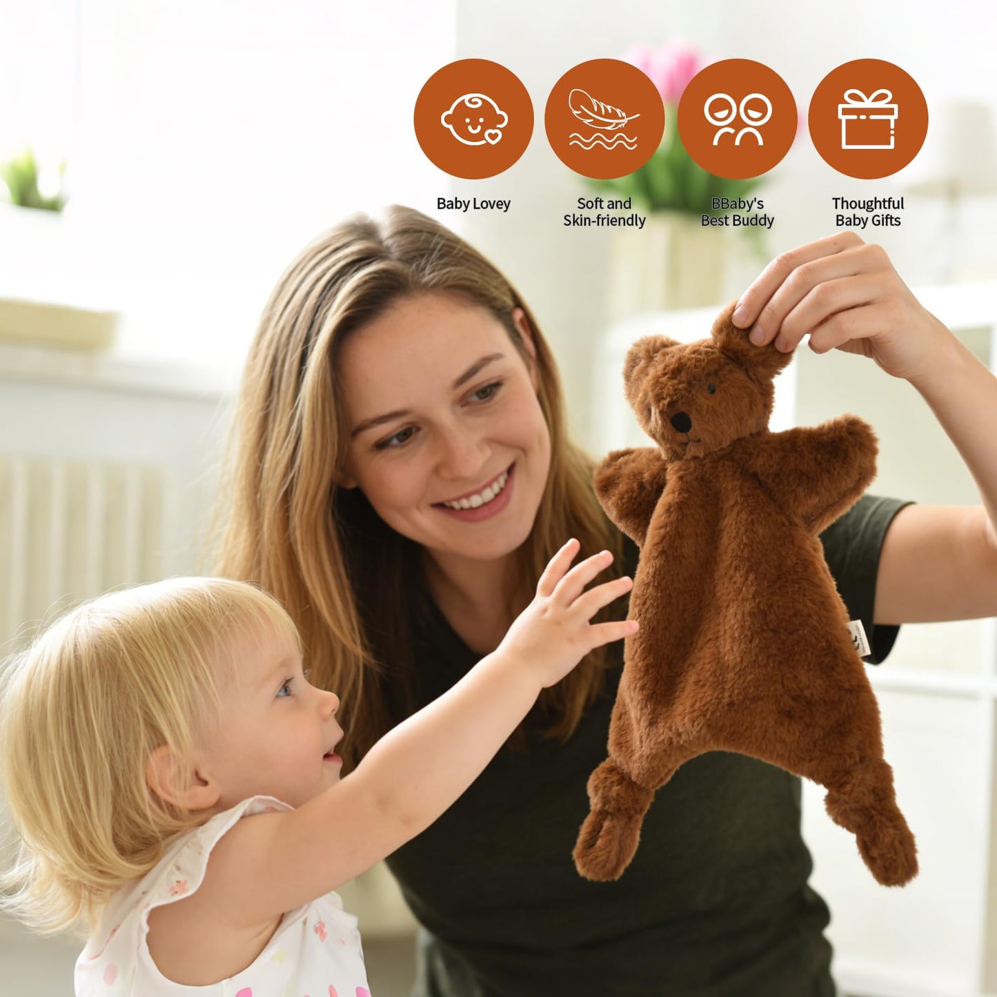 SILI FACTORY Lovey for Baby,Soft Baby Security Blanket,Snuggle Stuffed Animals Toy Baby Girl & Boy, Lovey Comforter Toy for Babies 0-12months,Baby Gifts for Infant and Toddler-Dog