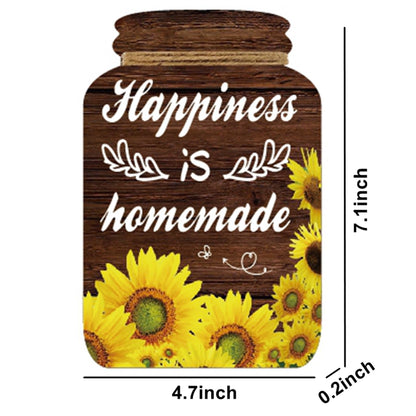 4 Pieces Kitchen Wall Decor Mason Jar Set, Wooden Kitchen Dining Room Signs Country Wall Art Farmhouse Tiered Tray Decor 7.1 * 4.7Inch (Sunflower)