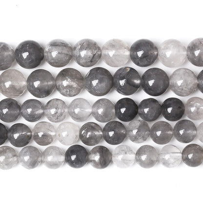 45pcs 8mm Natural Grey Cloud Crystal Stone Beads for Jewelry Making Energy Healing Power Stone Beads DIY Bracelet Necklace Accessories 15"(8mm, Grey Cloud Crystal)