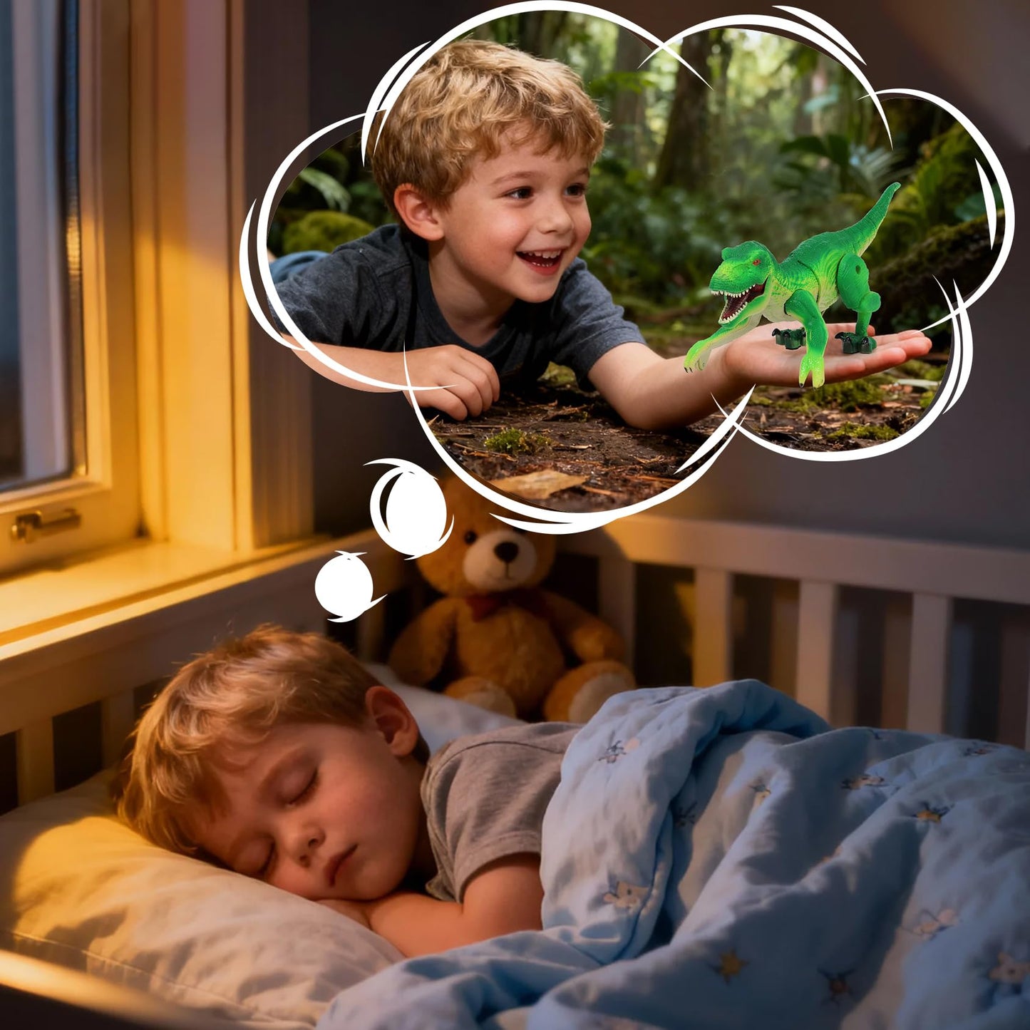 IQKidz RC Dinosaur Toy for Kids 3-5, Realistic Walking Tyrannosaurus Dino Robot for Boy and Girl, Small Electronic Pets as Gift for Toddlers Age 4 6 7 8 9 10-12 Year Old