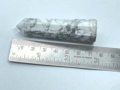WholesaleGemShop 3 Inch Gemstones HOWLITE Obelisk Tower Jumbo Facet Aura Rock Crystal Natural Polished Earth Wand Spirit