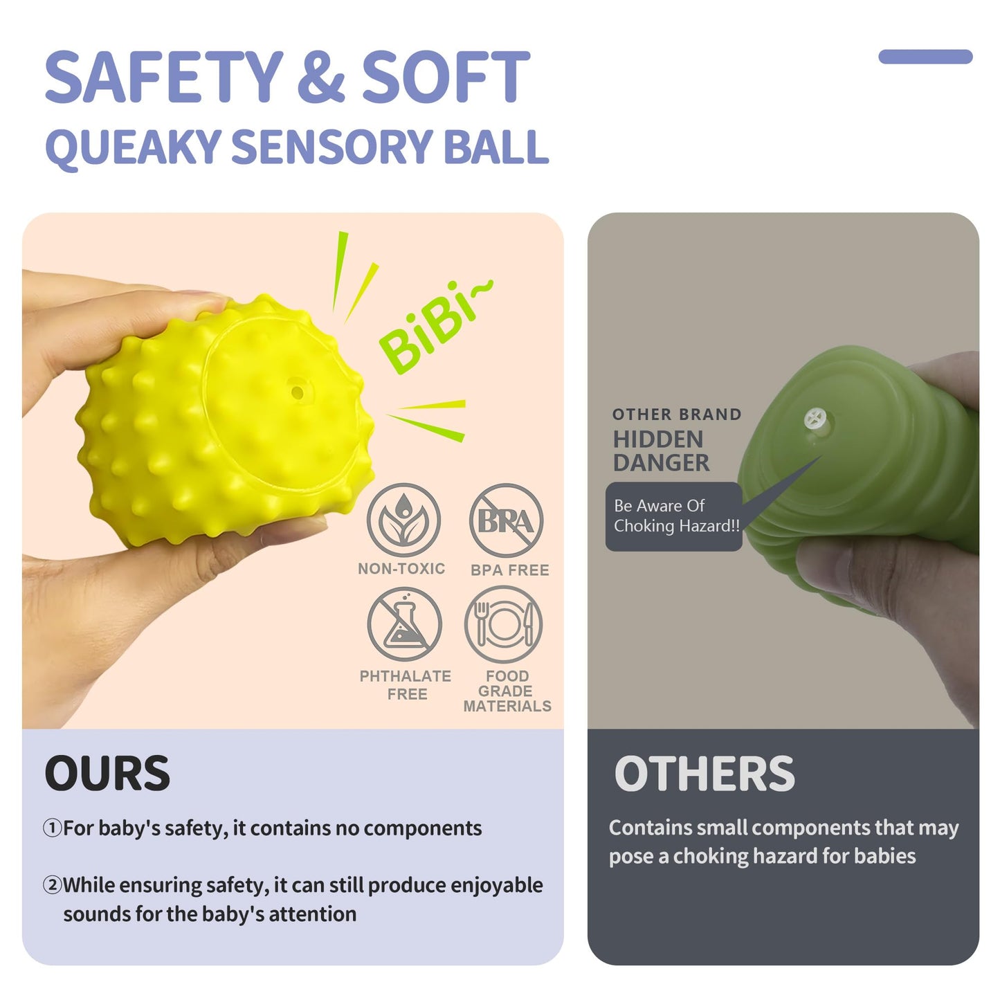ROHSCE Textured Sensory Balls & Baby Rattle + Montessori Busy Board with Lights & Music, Hand Catching, Montessori Toys, Fine Motor, Travel Toy for Airplane/Car, Gifts for Babies 3–6M & Toddlers 1–3