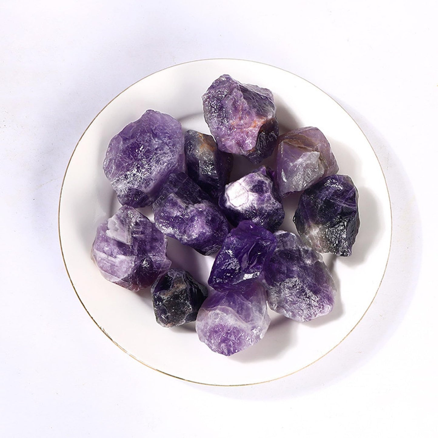 Deep Amethyst Raw Crystals Healing Crystals Natural Rough Stones 1.2-2" for Tumbling, Fountain Rocks, Yoga, Meditation, Polishin, Gift 15