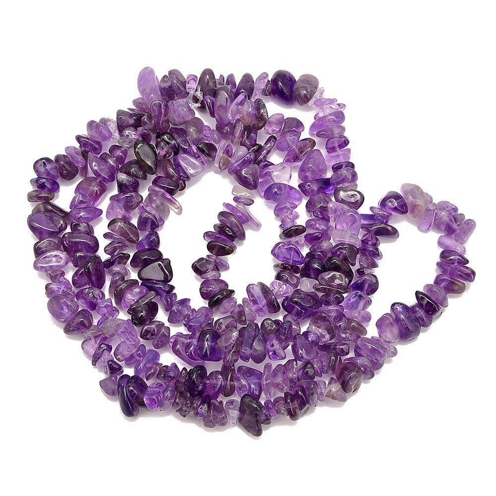 PLTbeads 5-8mm Natral Healing Gemstone Waist Bracelets Necklace Kit Irregular Stone DIY Crafts Design Jewelry Making 1 Strand per Bag Approxi 34 inch (Amethyst Chips)