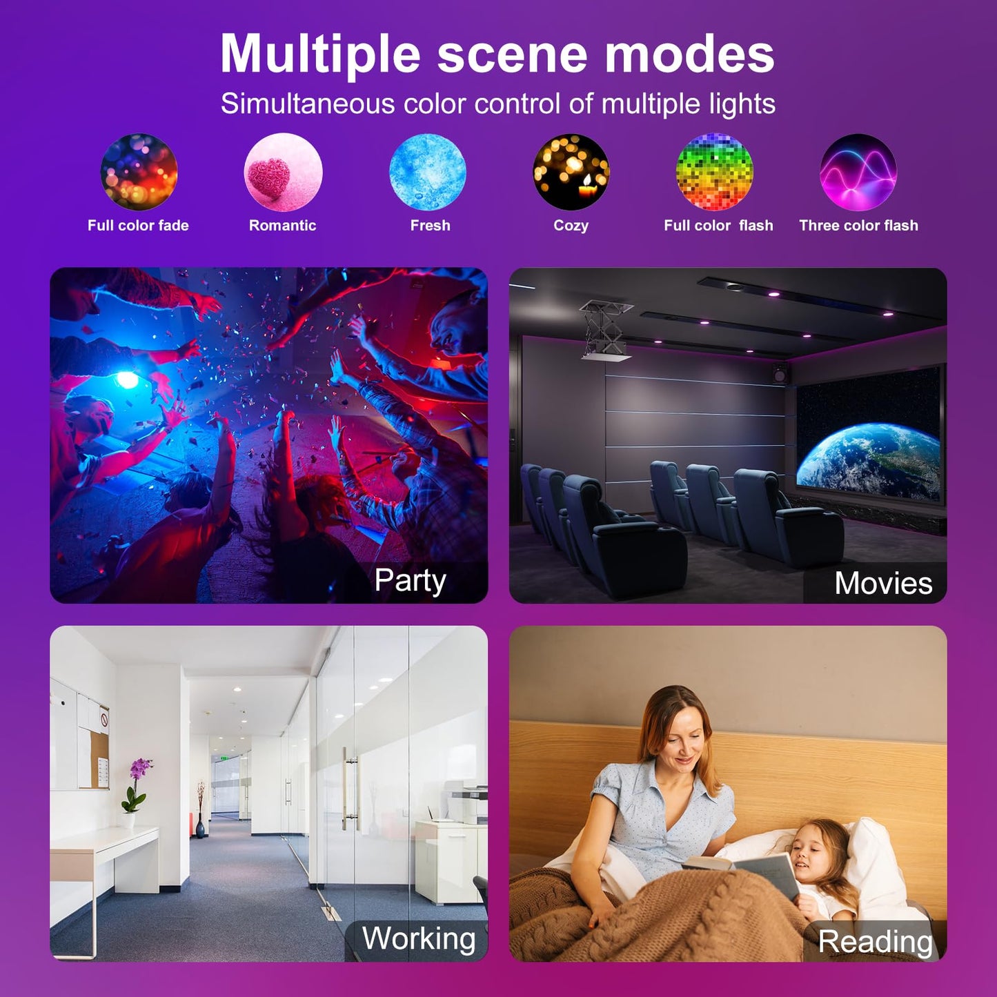HYDONG Smart Recessed Lighting 5/6 inch,Color Changing Can Lights 4 Packs,13W 1050LM Retrofit led recessed Lighting,Bluetooth APP Control,Phone Assistant Voice Control,for Bedroom Kitchen Living Room