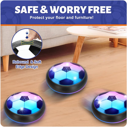 Officygnet Hover Soccer Ball for Kids, Indoor Toys Games Gifts for Boys Age 6, 7, 8, 9, 10, 11, 12 Years Old, Air Floating Light-Up Soccer Toys Games for Kids 6-8, 8-12, Ideal Easter Birthday Gifts