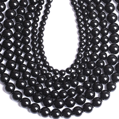 50PCS 8MM Natural Black Agate Stone Beads Round Loose Beads for welry Making DIY Bracelet Necklace Accessory 15 Inches