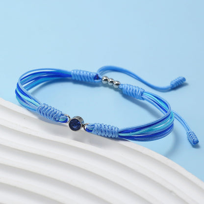 Crgwxzl December Birthstone Bracelets for Women Men,Healing Crystal Protection Stone Blue Stripe Agate Beads Bracelet,String Wrap Zodiac Month Bracelets Birthday Jewelry Gifts