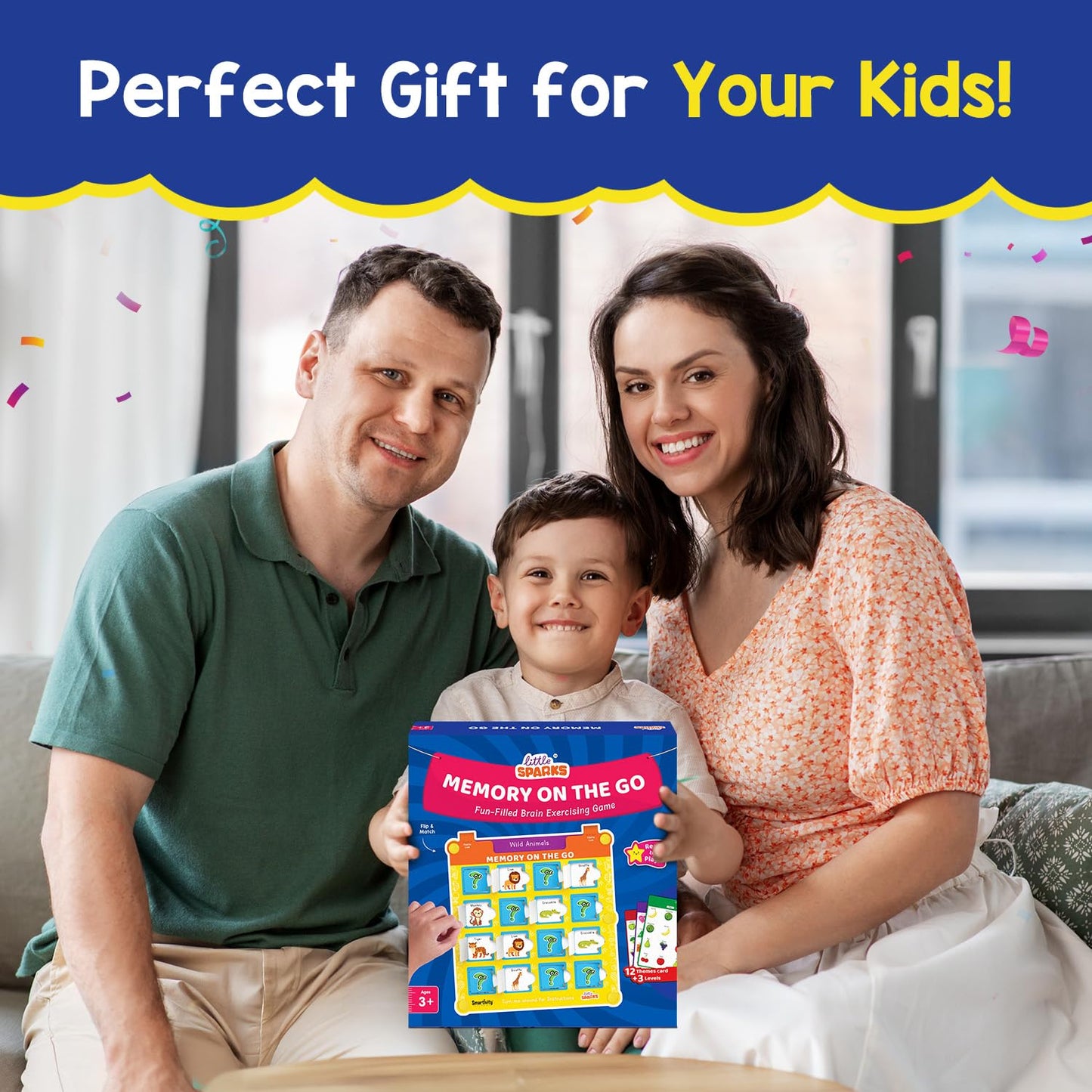 Smartivity Memory Game for Kids Ages 3+ Years | Fun Matching Game - 12 Theme Cards & 3 Level Challenges I Birthday Gift for Boys & Girls I Preschool Learning Toy for 3,4,5,6 Years Age