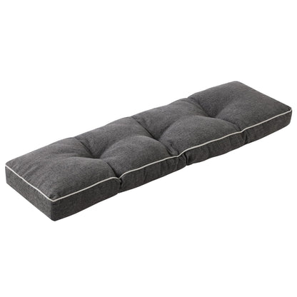 IPYNBAP Bench Cushion, 42 x 16 Inch Patio Furniture Cushions with Durable Ties, Soft Memory Foam Bench Cushions for Indoor/Outdoor Furniture with Non-Slip Bottom, Kitchen&Dining, Dark Grey