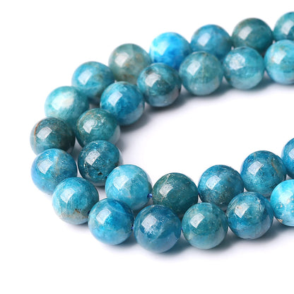 60PCS 6mm AAA Natural Blue Apatite Stone Beads Gemstone Round Loose Spacer Beads for Jewelry Making DIY Bracelet Necklace 15"