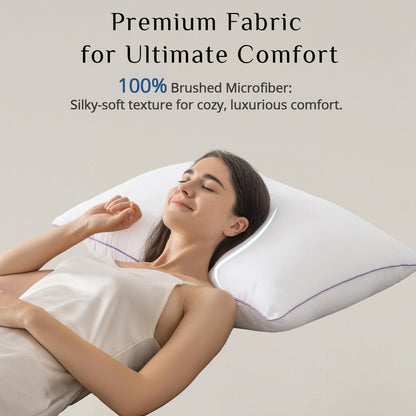 JOLLYVOGUE Pillows Standard Size Set of 4, Washable Supportive Full Size Bed Pillows with Super Soft Down Alternative Fill, Luxury Fluffy Hotel Quality for Side, Back and Stomach Sleepers