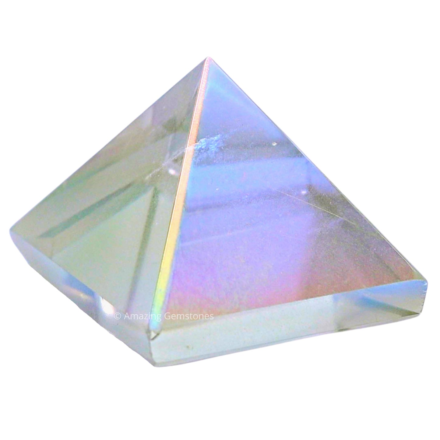 Amazing Gemstone Angel Aura Quartz Pyramid Crystal Healing Stones - 1" Great Pyramid Figurine of Natural Stone Pyramid for Meditation, Reiki, Chakra Balancing and Crystal Pyramids Grid