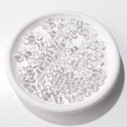 Raicegs 100pcs 8mm Clear Quartz Beads Natural Gemstone Beads Round Loose Beads for Jewelry Making DIY Bracelets Necklace