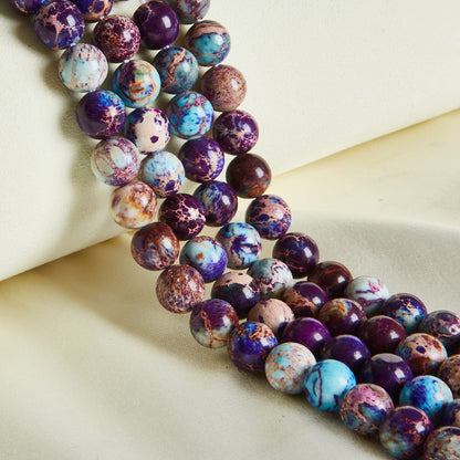 45pcs 8mm Natural Colorful Imperial Jasper Beads Gemstone Beads Round Loose Beads for Jewelry Making