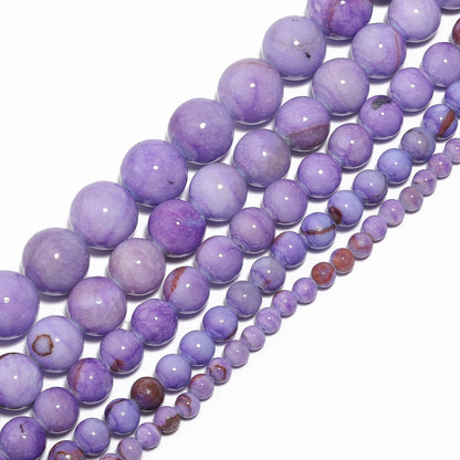 Yochus 60pcs 6mm Deep Purple Persian Jade Energy Healing Round Bulk Gemstone Beads for Jewelry Making Bracelet Necklace Earring DIY