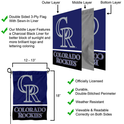 Colorado Rockies Double Sided Garden Flag