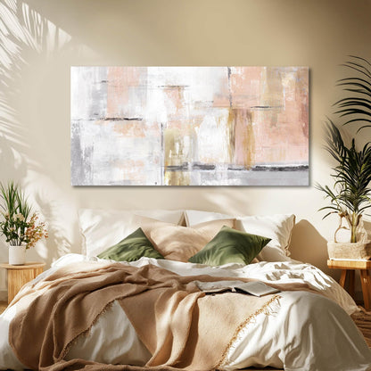 Gold Abstract Wall Art Decor Minimalist Oil Paintings 24"x48" Canvas Wall Art for Living Room Modern Framed Pictures for Wall Home Office for Women Ready to Hang