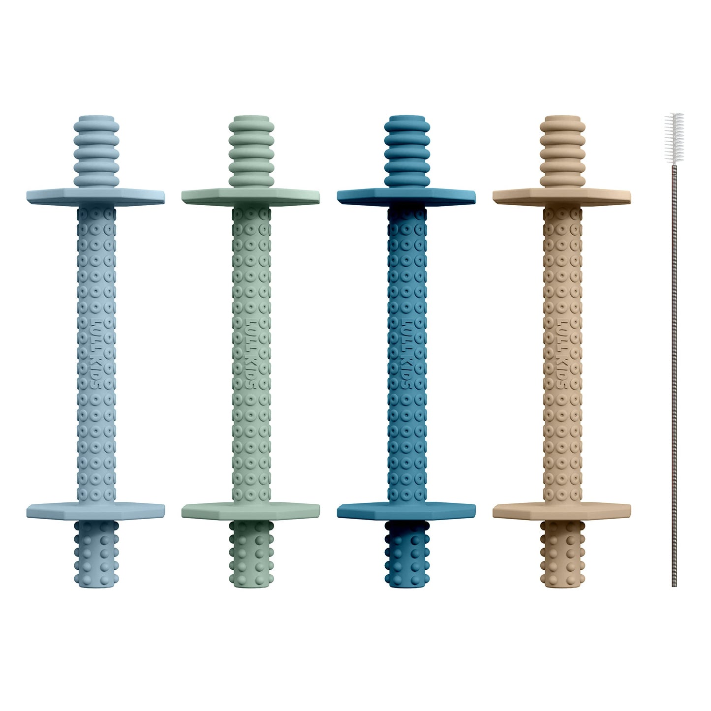 Lull Kids Silicone Baby Teethers 0-6 Months, Textured Baby Teething Toys 3-6 Months, Toddler Molar Teething Relief Sticks, Freezable Chew Straws for Babies 6-12 Month Girl Boy Infant (Winter)