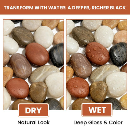 Mengdewei 6lbs Polished River Rocks for Landscaping, 2-3 Inch Mixed Pebbles for Garden, Decorative Stones for Plants, Potted Succulents, Fish Tank, Aquarium Decor, Outdoor Yard & Walkways