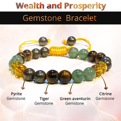 ANAYA AGATE Healing Crystal Bracelet – Chic Gemstone Bracelet for Men and Women – 8mm Round Bead Bracelets for Spiritual Healing, Protection, Positive Energy - Wealth Prosperity