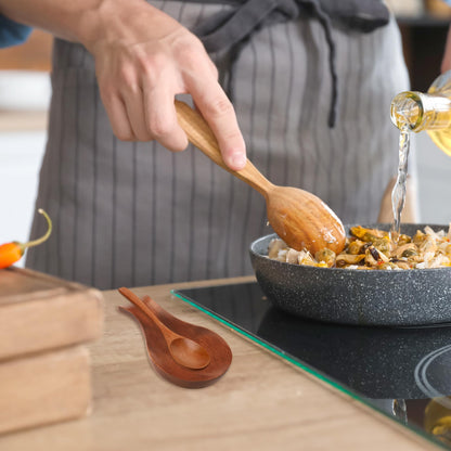 Wooden Spoon Rest for Stove Top - Spoon Holder for Kitchen Counter, Spatula, Cooking Tong, Modern, Smooth, 7.09 * 3.54in (Wood)