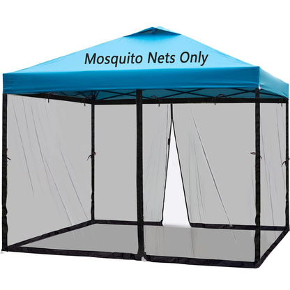 10x10 Mosquito Netting for Patio Canopy Tent/Pop Up Canopy Tent,Double Door Side Screen Easy Installation Black（Only Mosquito Net No Frame） (Embedded 10x10)