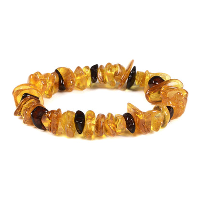 Justinstones 12mm Chips Amber & Cherry Amber Beads Bracelet Crystal Healing Stretchable Bracelet for Adults (Women/Men)