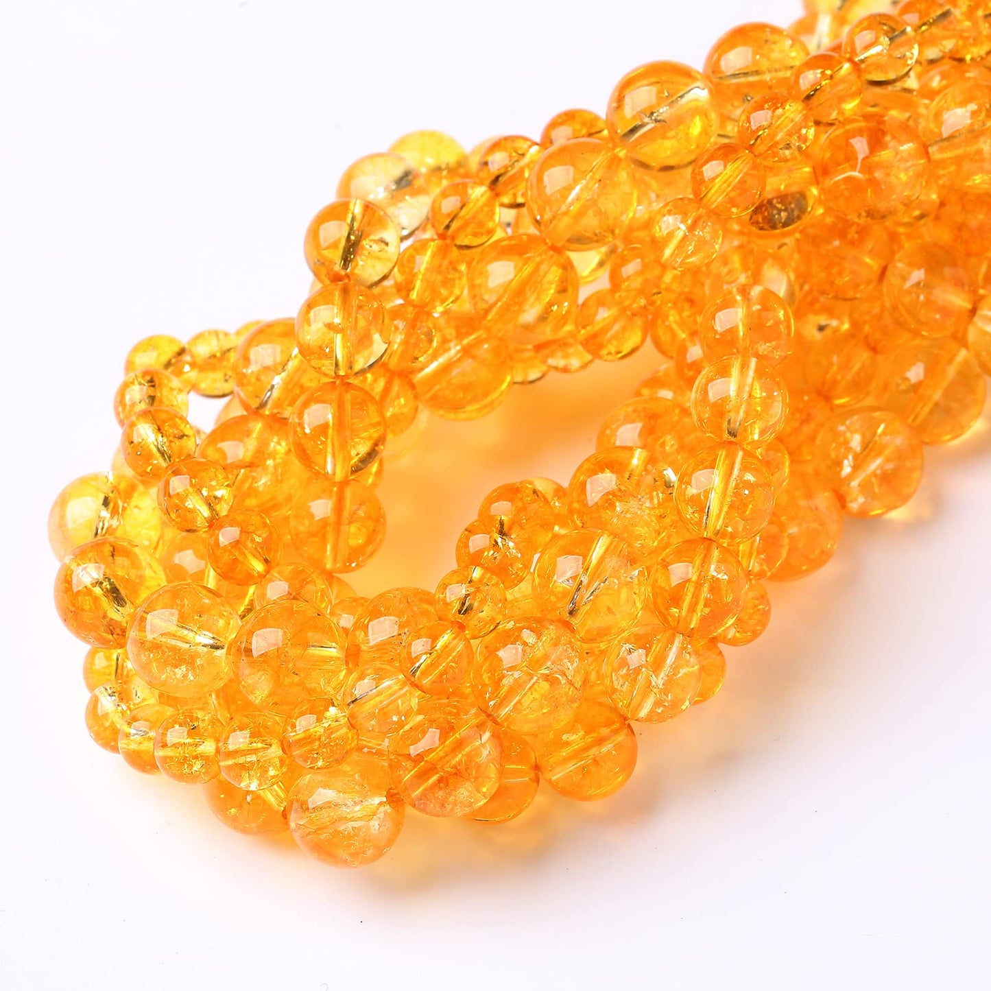 35PCS 10MM Beads Natural Citrine Stone Round Loose Beads Gemstones for Jewelry Making DIY 15Inches Gemstones for Jewelry Making DIY 15Inches
