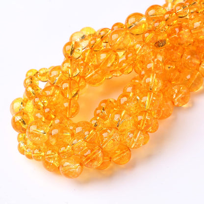 35PCS 10MM Beads Natural Citrine Stone Round Loose Beads Gemstones for Jewelry Making DIY 15Inches Gemstones for Jewelry Making DIY 15Inches