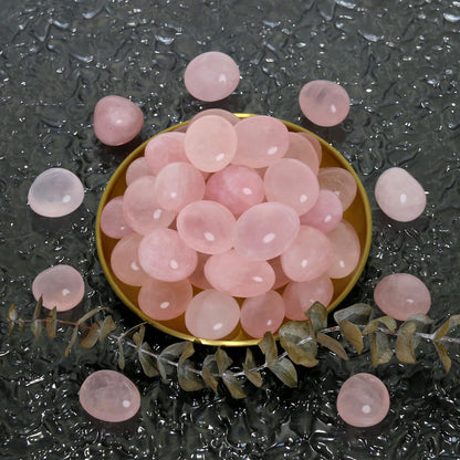 Namzi Brazilian Tumbled Polished Natural Rose Quartz Stones, Crystals and Healing Stones Quartz Bulk for Wicca, Reiki, Healing Energy, Chakra Stones, Witchcraft Supplies(10 Pcs)
