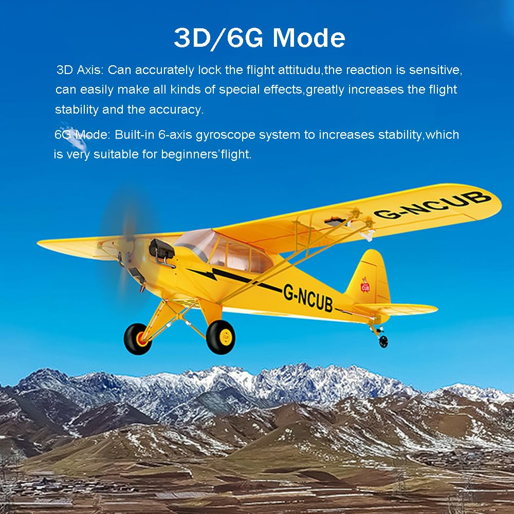 Park10 Toys 5CH RC Plane A160 J3 RC Airplanes for Adults 3D/6G Mode Brushless Stunt RC Planes 2.4GHZ RC Glider with 2 Batteries and Spare Propeller